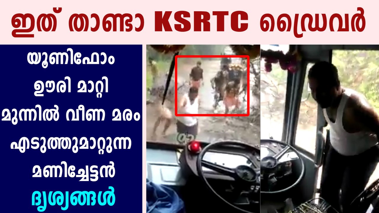 KSRTC driver steps out from the bus and removed the tree | Oneindia Malayalam