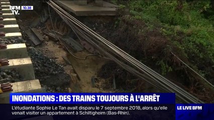 Inondations en Occitanie: les trains sont toujours à l'arrêt