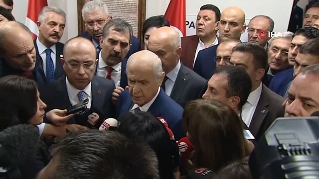MHP Genel Başkanı Bahçeli, parti genel merkezinde açıklamalarda bulundu