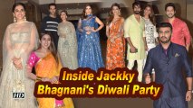 Inside Jackky Bhagnani's Diwali Party | Sara Ali Khan, Kriti Sanon stunned in sari