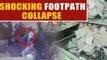 Two injured as portion of footpath built over a drain collapses in Sirohi |  OneIndia News