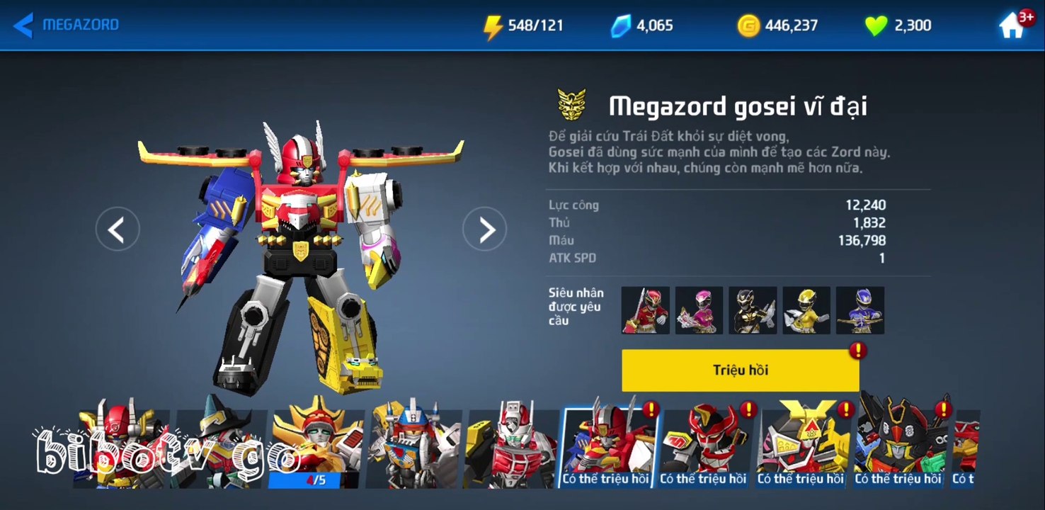 Siêu nhân biến hình thần lực Gosei - Megazord Gosei