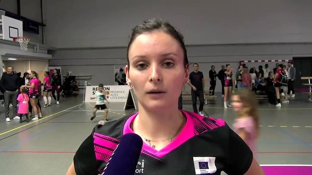 Pauline Martin après la victoire d'Istres Provence Volley contre Vitrolles