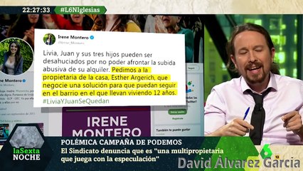 Pablo Iglesias se suma al vomitivo acoso de Irene Montero a la dueña de una vivienda por querer subir un alquiler