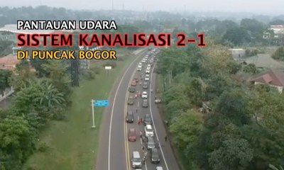 Begini Pantauan Udara Uji Coba Sistem Kanalisasi 2-1 di Puncak Bogor