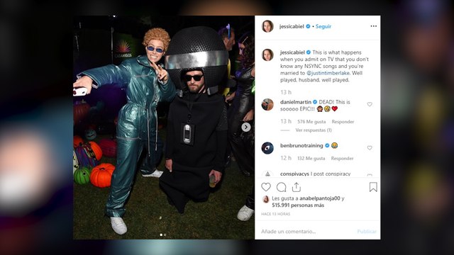 Timberlake y Jessica Biel brillan con su disfraz de Halloween