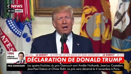 Скачать видео: Donald Trump annonce la mort du chef de l'Etat Islamique Abou Bakr al-Baghdadi qui a actionné sa ceinture explosive