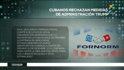 Rechaza ForNorm medidas de EEUU contra Cuba