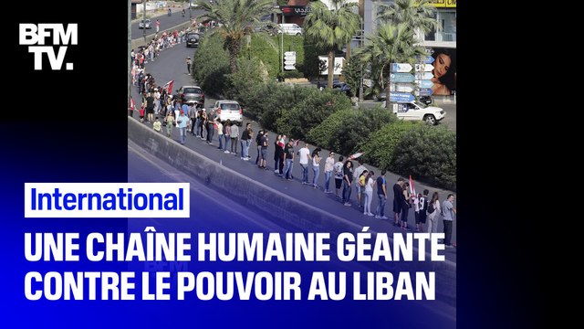 Au Liban, une chaîne humaine géante pour contester le pouvoir