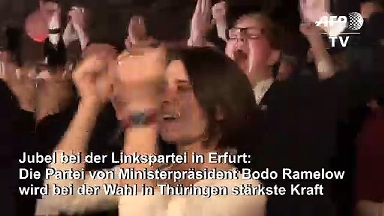 Thüringen- Wahl: Linke-Anhänger feiern Wahlsieg