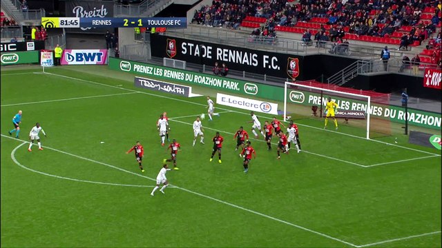 L'égalisation de Max Gradel sur coup-franc à Rennes