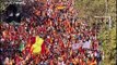 Thousands march for Spanish unity in Barcelona one day after violent pro-independence protests
