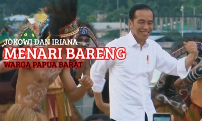 Ketika Jokowi dan Iriana Menari Bareng Warga Papua Barat