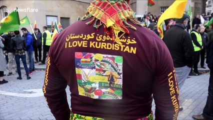 Kurdish community rally in London to protest Turkey's military operation in Syria