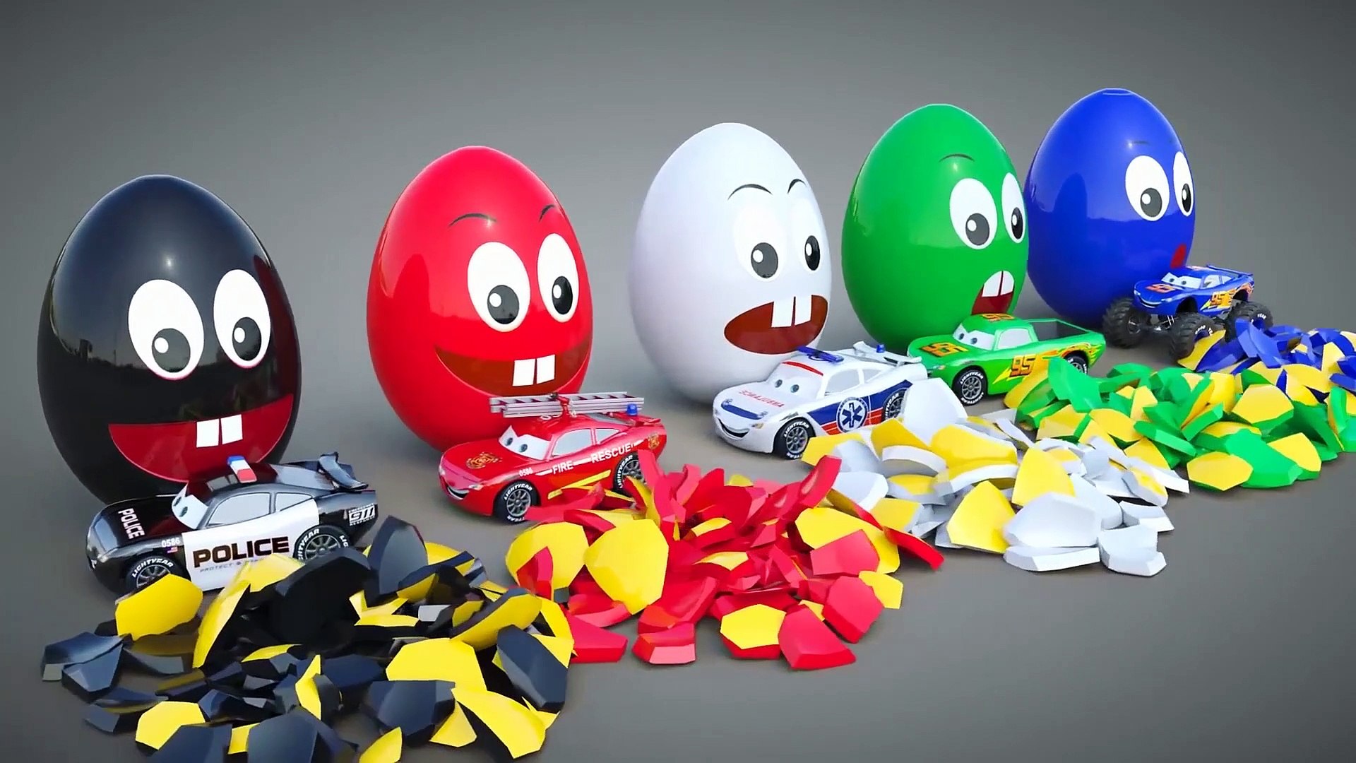 Vehicles and Surprise Eggs 3D Opening Kinder Surprise Egg with Magic Cars and Trucks Toys