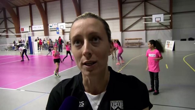 Emilie Marzo et Olivier Conte avant Vitrolles Sports Volley - Villejuif