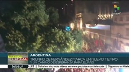 Celebran argentinos victoria electoral de Alberto Fernández