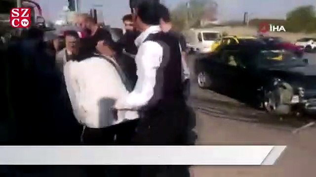 Hamile kadın yan yatan araçtan sağ çıktı