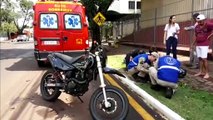 Rapaz fica ferido em acidente de trânsito na Rua Jorge Lacerda