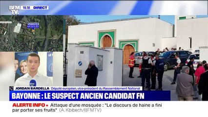 Jordan Bardella (RN) sur l'attaque d'une mosquée à Bayonne: "le 'pas d'amalgame' s’applique dans des attentats, il faut aussi qu'il s'applique dans ce cas-là"
