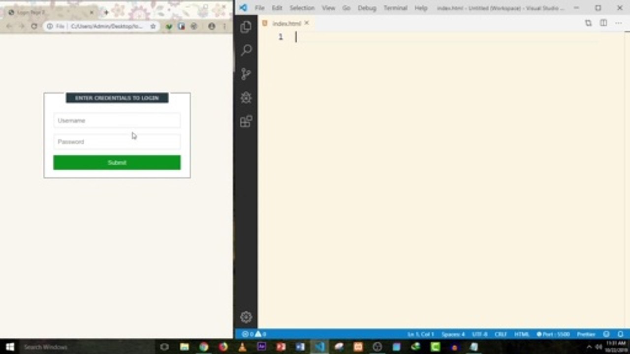 Login page with HTML and CSS
