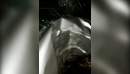 Vídeo de internauta mostra carro destruído em acidente na PR-180