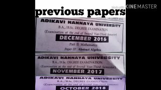 Degree 2nd year 3rd sem maths previous papers| adikavi nannaya university| model papers