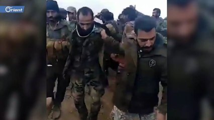 لحظة أسر  الجيش الوطني عنصراً من ميليشيا أسد بمنطقة رأس العين