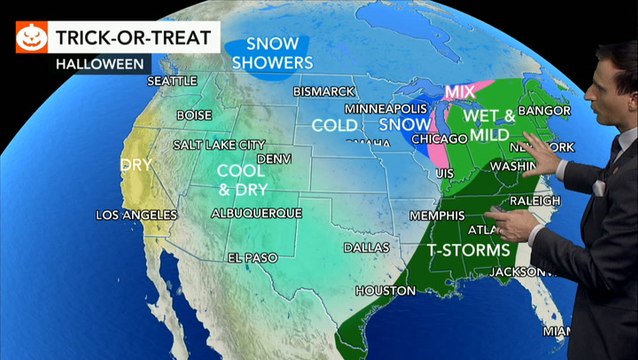 Storms may disrupt trick-or-treating on Halloween