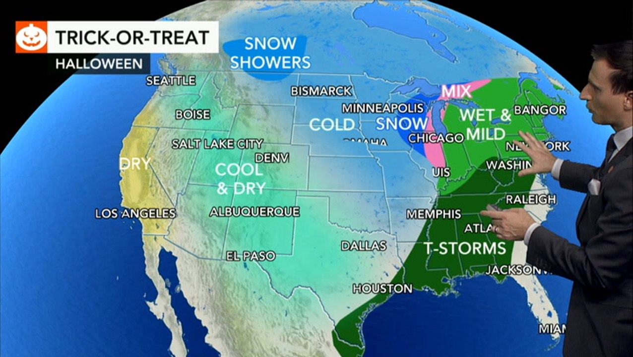 Storms may disrupt trick-or-treating on Halloween