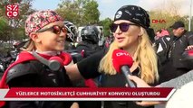 Yüzlerce motosikletçi Cumhuriyet konvoyu oluşturdu