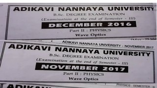 Degree 2nd year  III SEMESTER  physics previous papers |  adikavi nannaya university | model papers