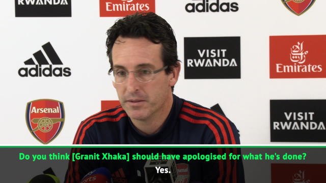 Xhaka should apologise to Arsenal fans - Emery