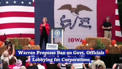 Warren Proposes Ban on Govt. Officials Lobbying for Corporations