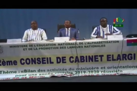 RTB/Conseil de cabinet élargi au ministère de l’éducation nationale de l’alphabétisation et de la promotion des langues nationales
