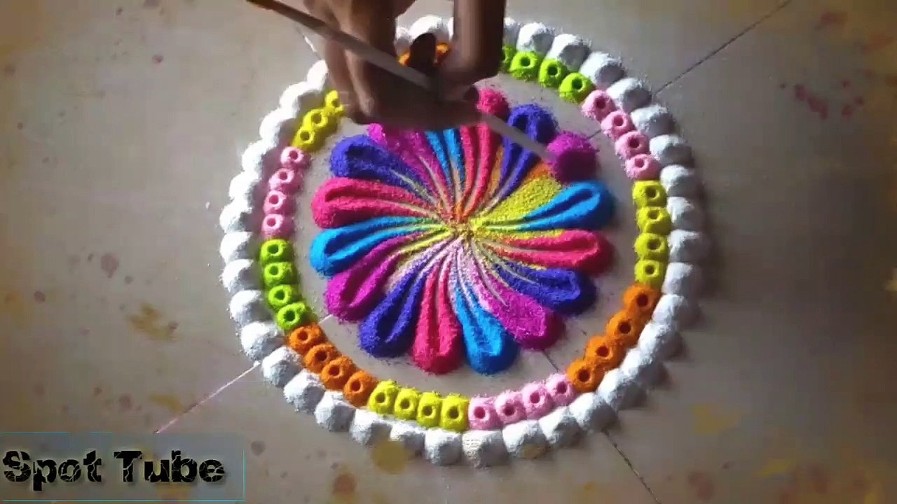#Spot Tube || चूड़ियों का उपयोग करते हुए छोटी, सरल सुंदर रंगोली