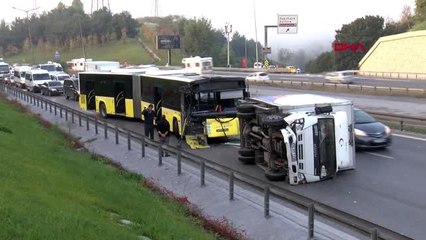 Kağıthane'de iett otobüsü kamyonete çarptı 1 yaralı aktüel görüntüler