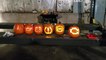 Man Carves Vehicle Warning Lights On Pumpkins