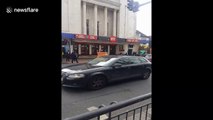 Motorist spotted driving around London in unique foot-shaped vehicle