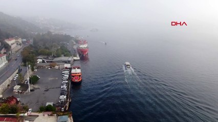 İstanbul Boğazı’ndaki beyaz örtü havadan fotoğraflandı