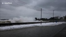 Strong winds and waves hit Devon coast