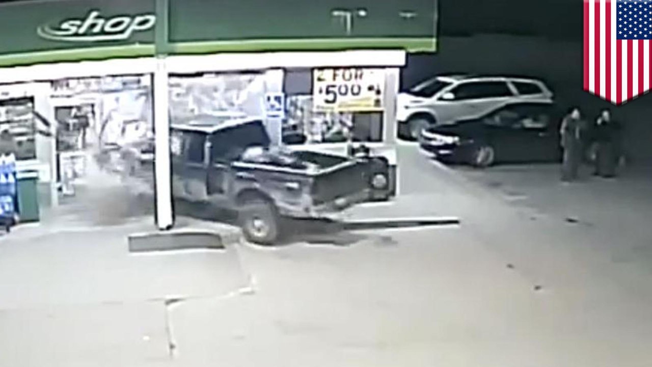 Man trying to spin tires crashes into BP station instead
