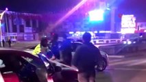 Gelin arabasını polisin üzerine süren sürücü gözaltına alındı