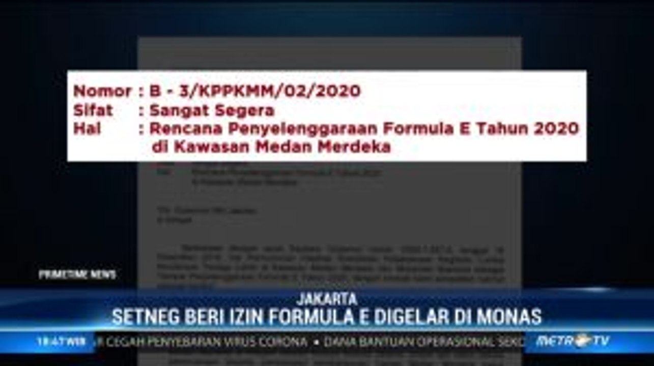 Setneg Beri Izin Formula E Digelar di Monas