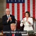 Top Democrat Nancy Pelosi rips copy of Trump speech