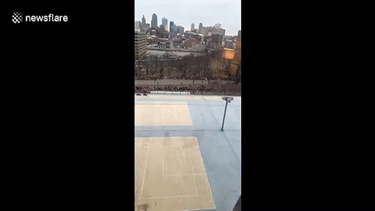 Police forces take down car that broke through barriers at Kansas City Chiefs Super Bowl parade