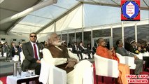 PM Modi attends military equipments showcasing at DefExpo 2020