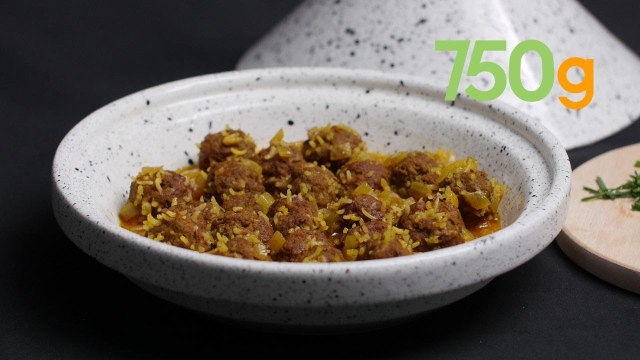 Avec seulement 4 ingrédients // Recette de tajine de kefta au riz et curcuma - 750g