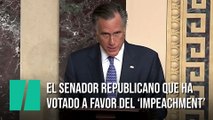 El senador republicano Mitt Romney vota a favor del 'impeachment' a Trump