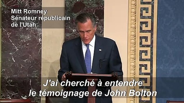 Le sénateur républicain Mitt Romney dit qu'il va voter pour condamner Trump